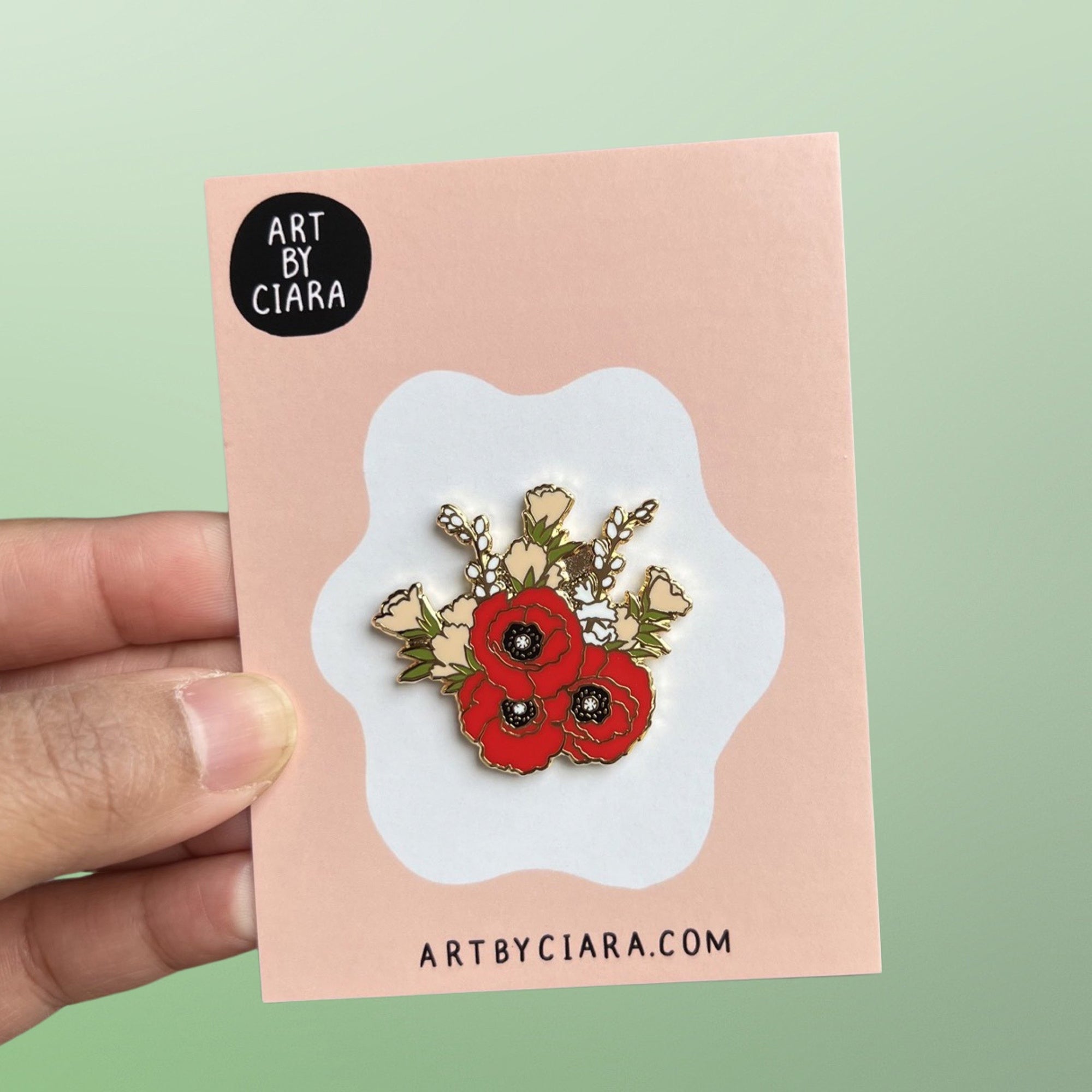 Poppies and Wild Flowers Enamel Pin