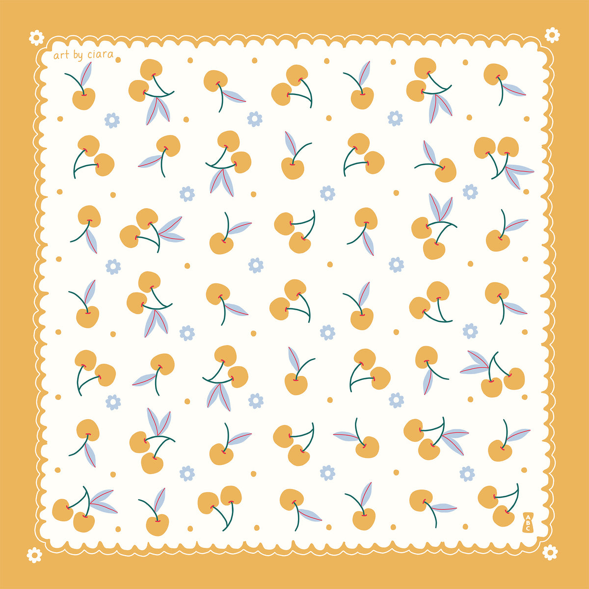 Mustard Cherry Bandana