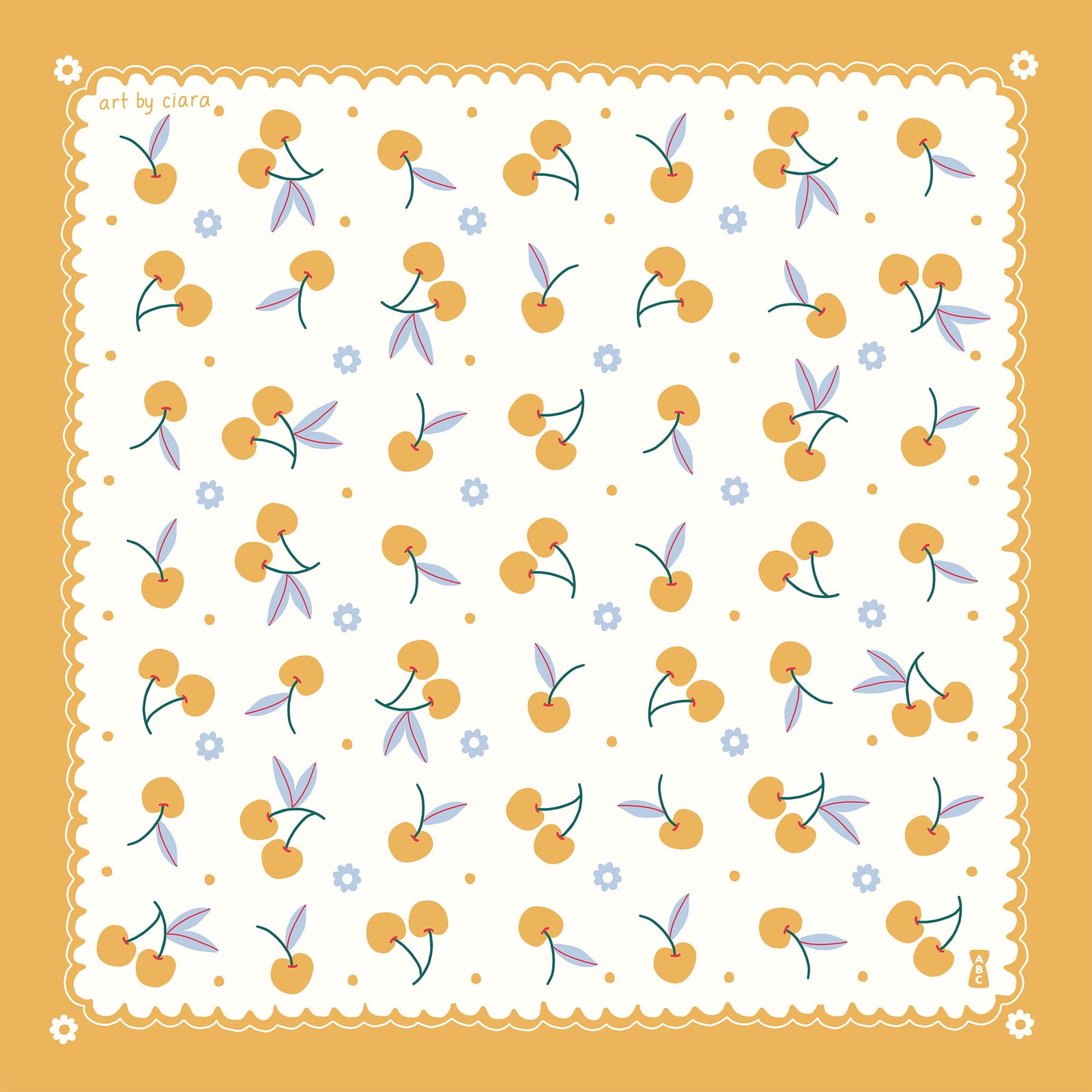 Mustard Cherry Bandana