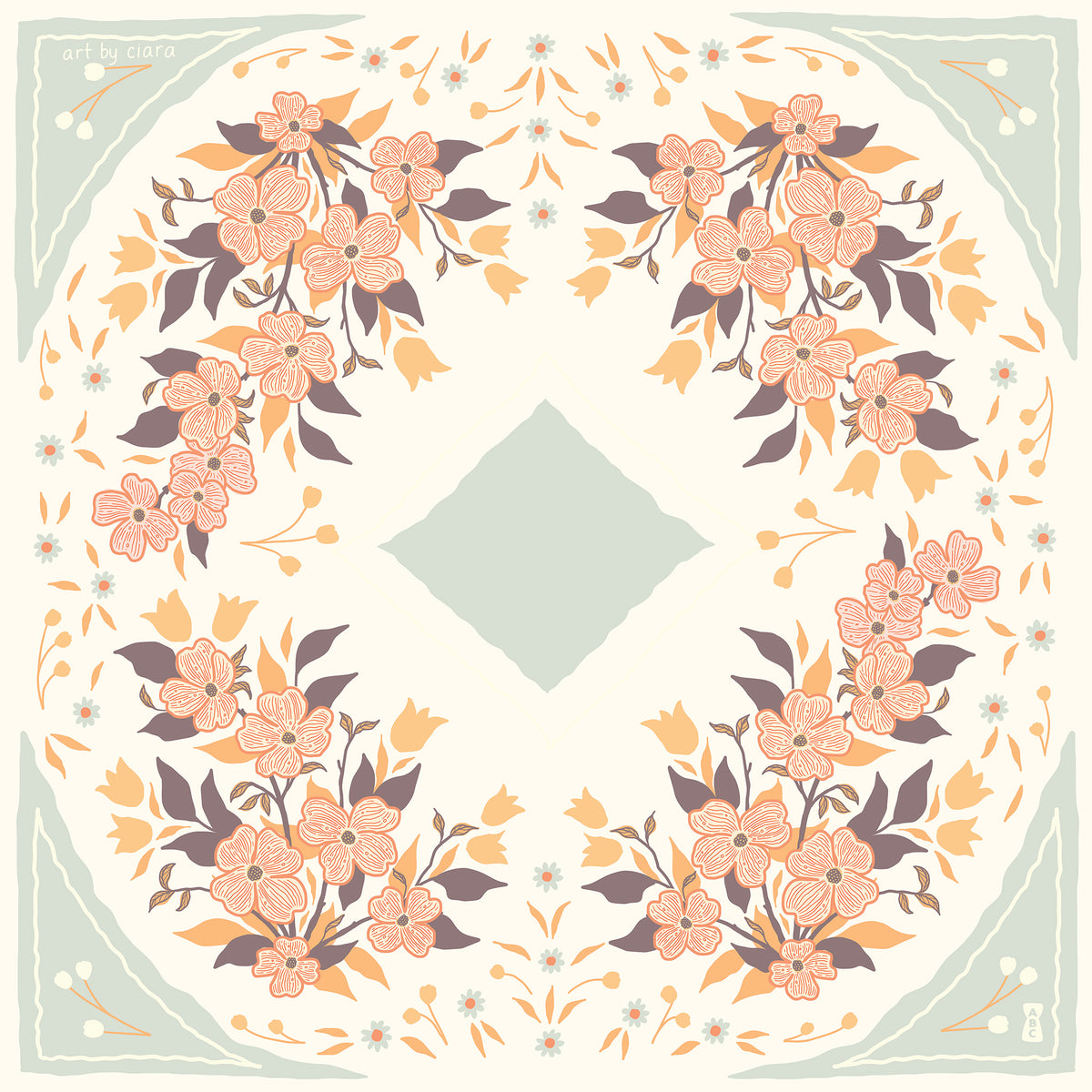 Slate Dogwood Bandana