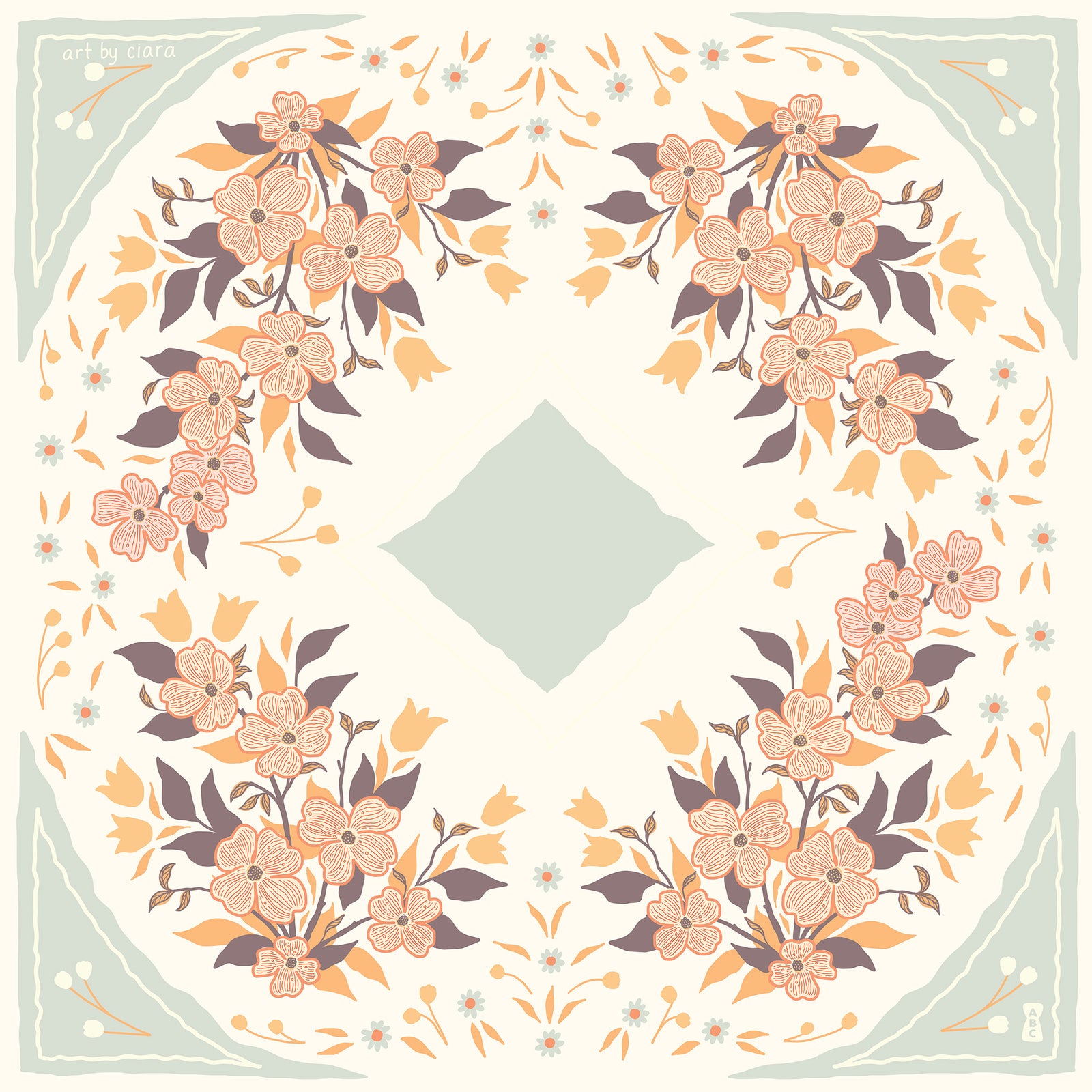 Slate Dogwood Bandana