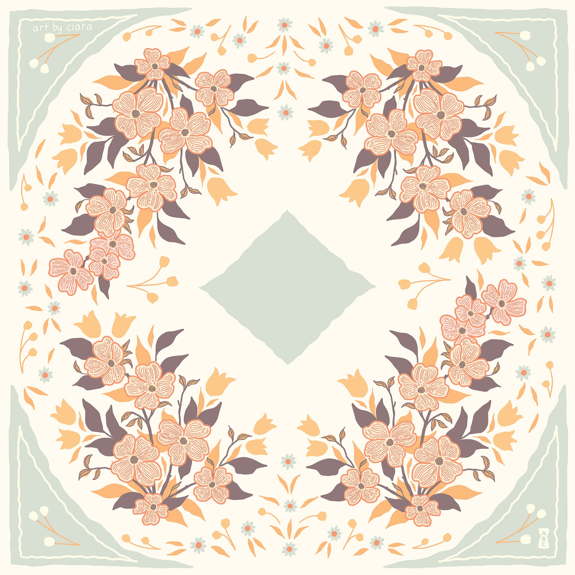 Slate Dogwood Bandana