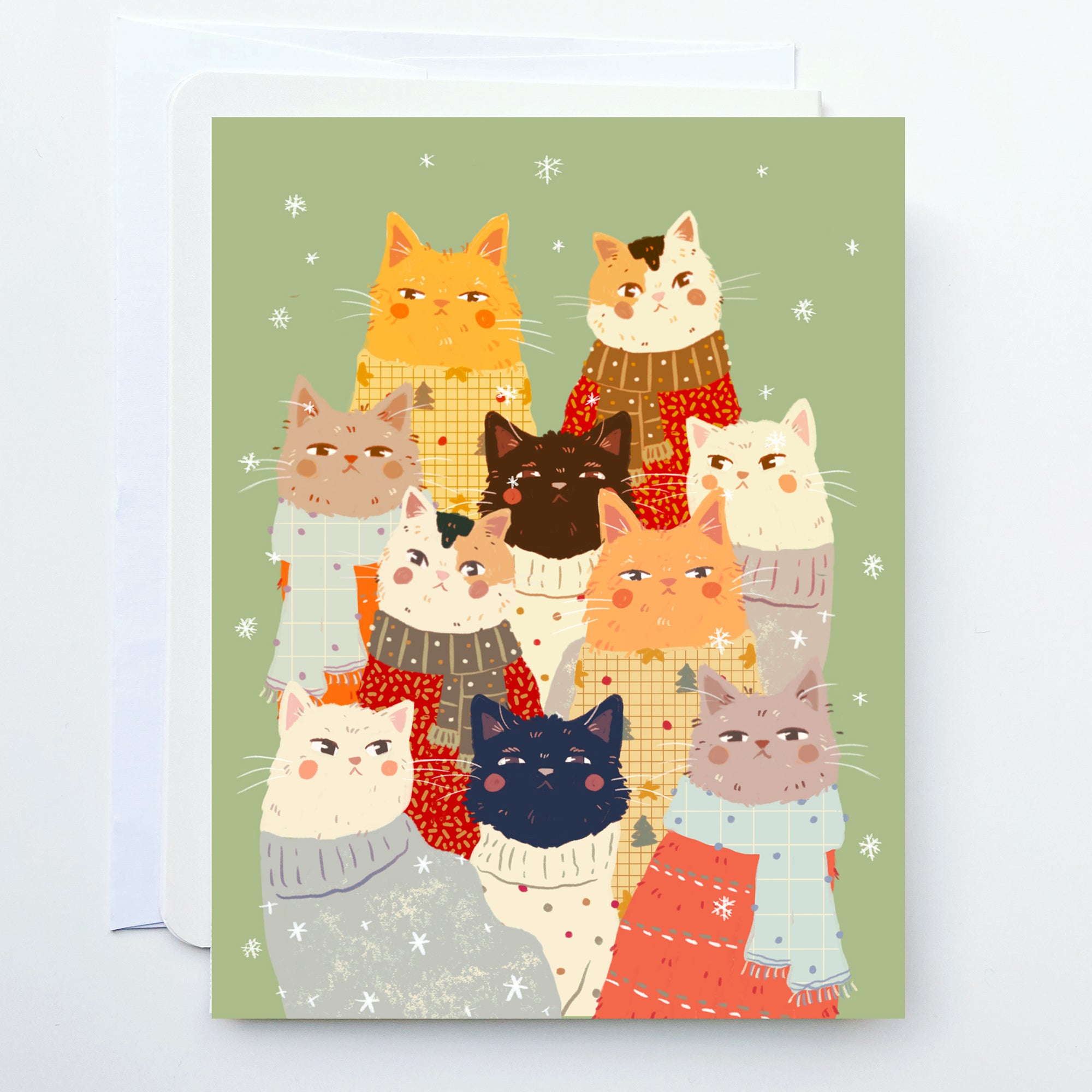 Cats In Sweaters Greeting Card