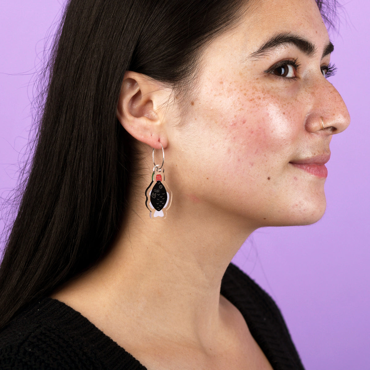 Acrylic Soy Sauce Fish Earrings Art By Ciara