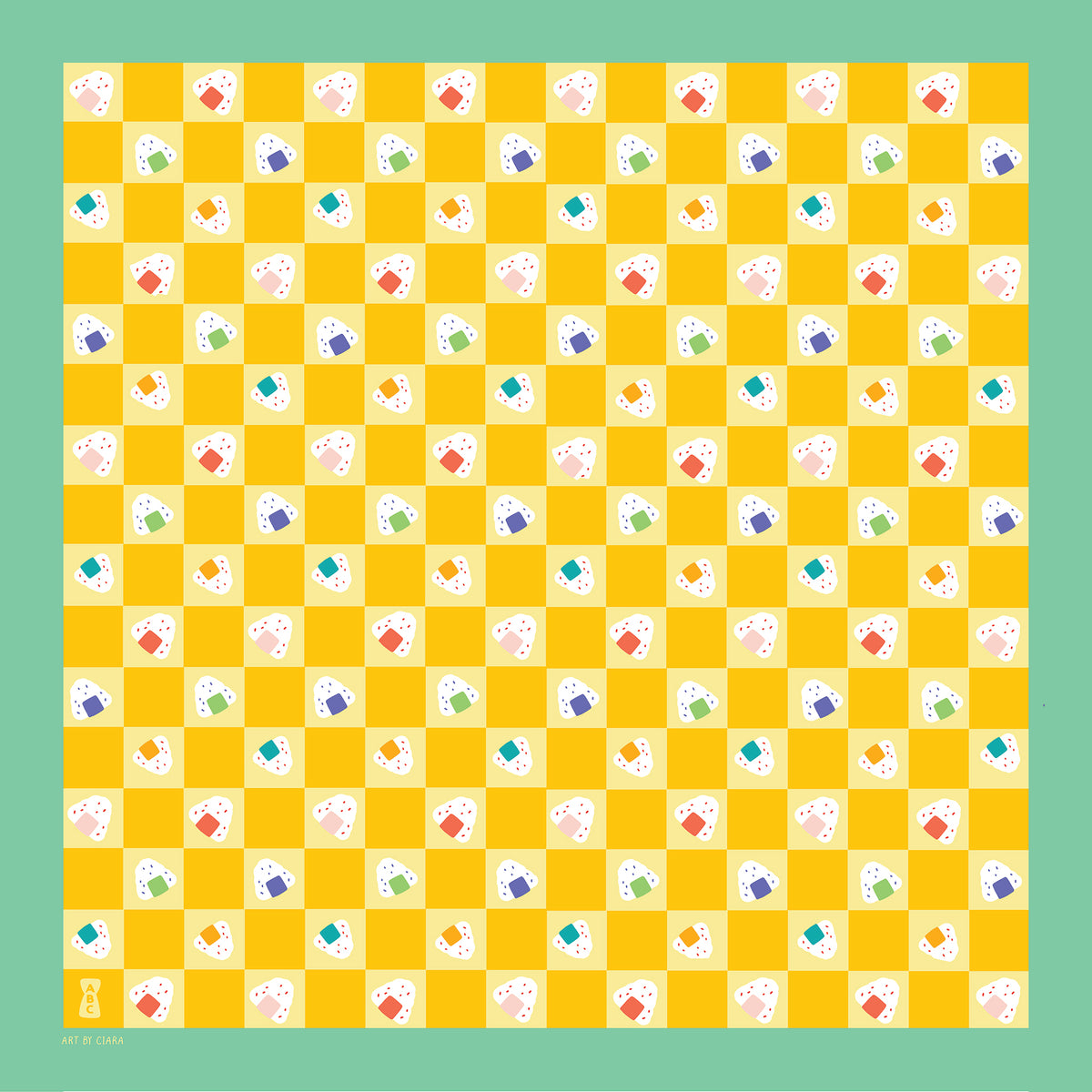 Green+Mustard Onigiri Bandana