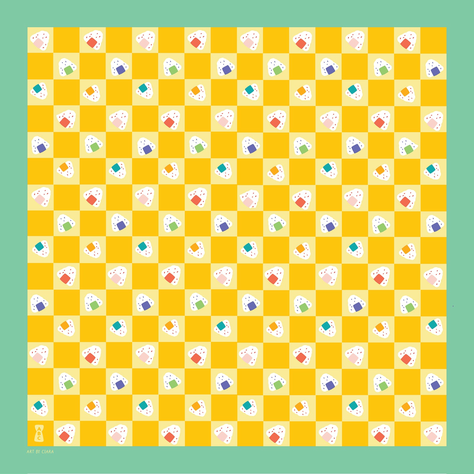 Green+Mustard Onigiri Bandana