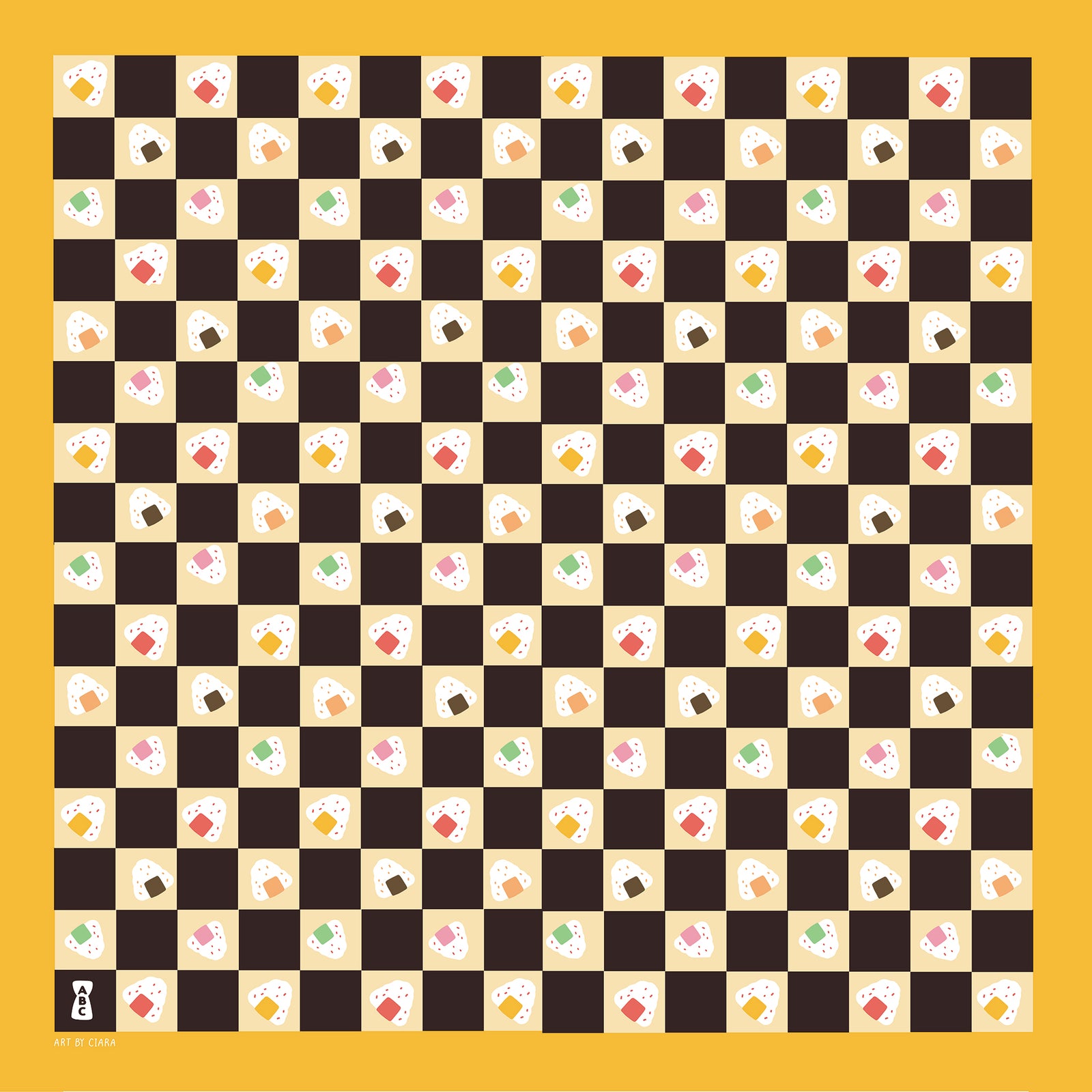 Mustard+Brown Onigiri Bandana