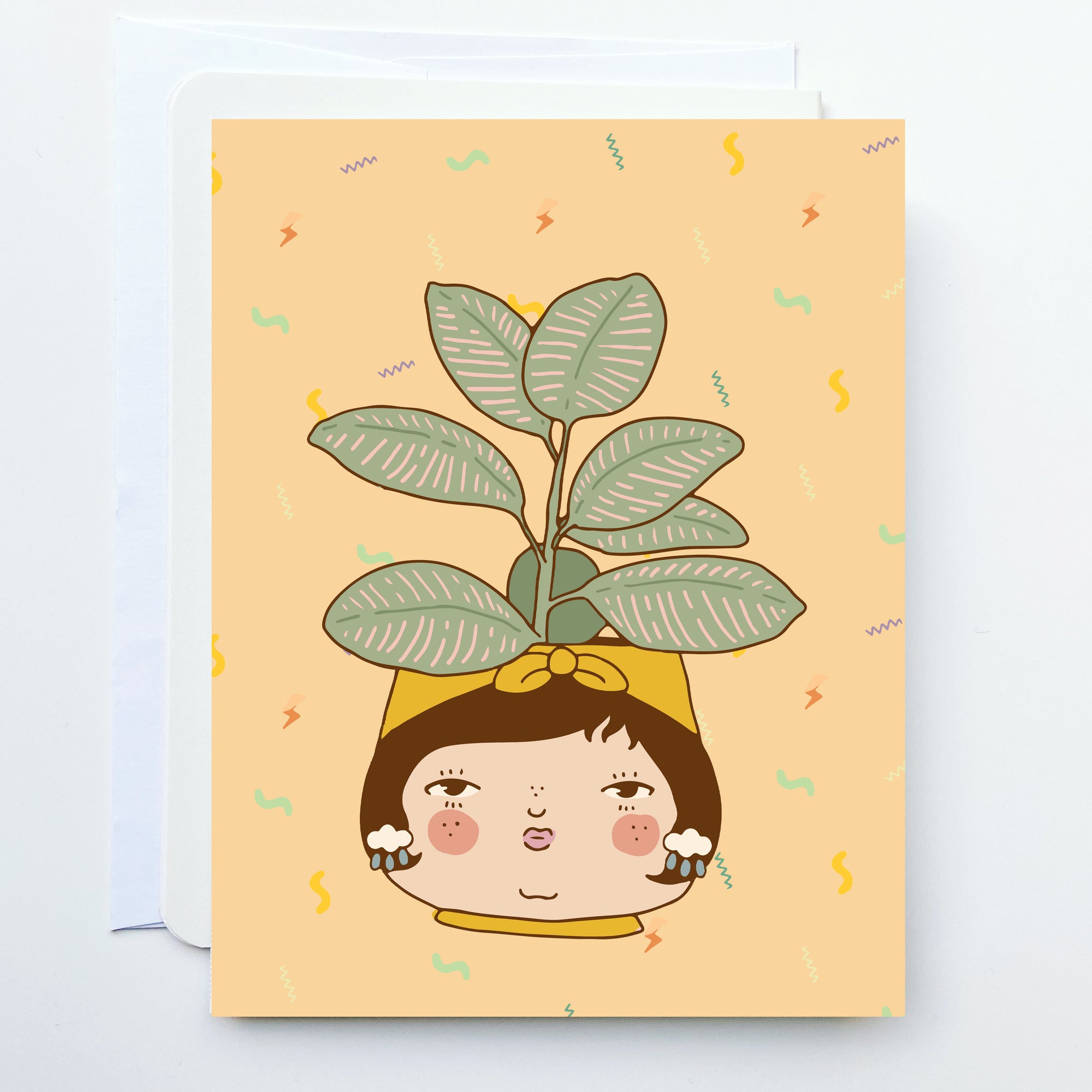Rubber Plant Greeting Card